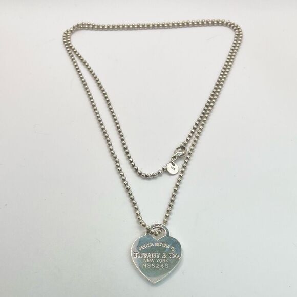 Tiffany & Co. Beaded 34” Chain Return to Tiffany Heart Tag Necklace in Silver - Picture 14 of 15